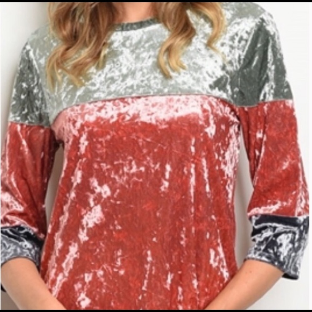Color Block Velour Dresses 2 Size Large Left - Picture 4 of 5
